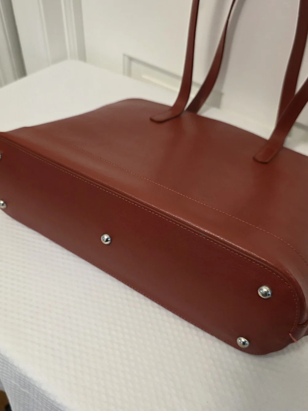 Jack Georges Red Safiano Leather Laptop Tote, Business, Travel, School